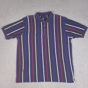 Crossings Polo Shirt Mens XXL Blue Striped‎ Colorful Preppy
